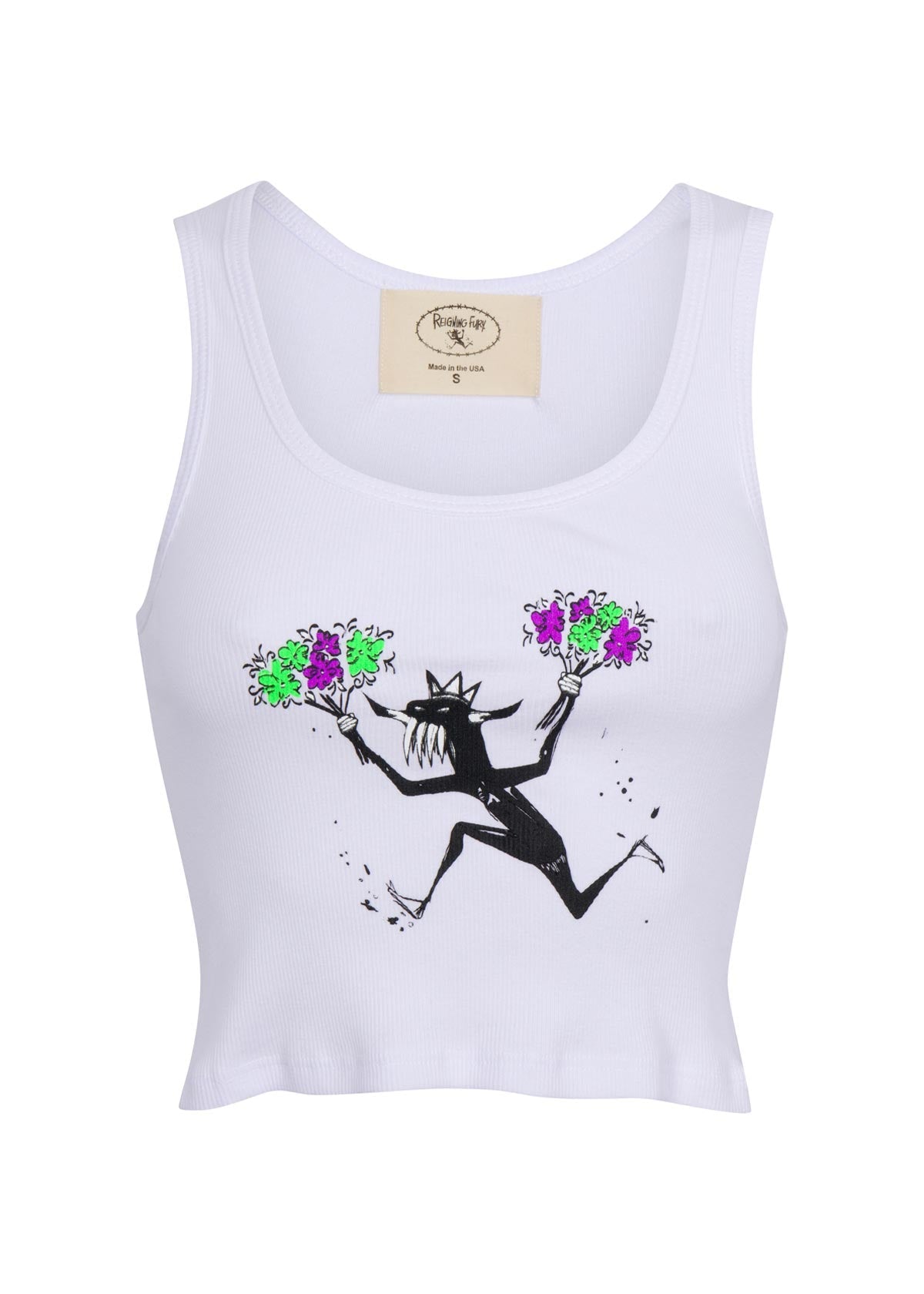 FURY ART SHAKING FLOWERS TANK WHITE