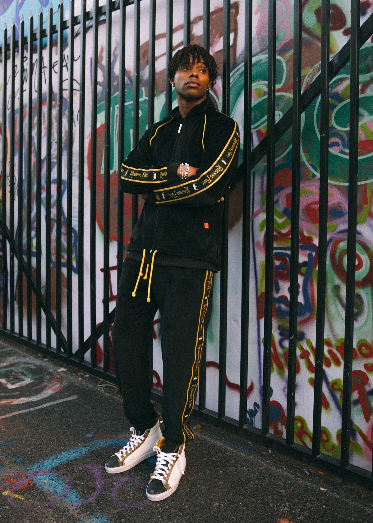 KING FURY VELOUR TRACKSUIT PANTS