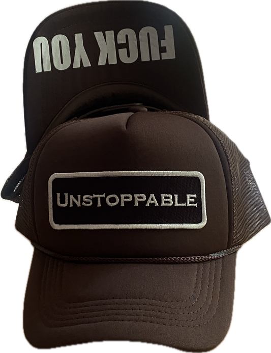 Brown & White FU Trucker Hat
