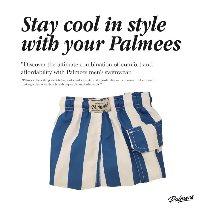 Blue Stripes Swim Short: Blue / XL (34-35)