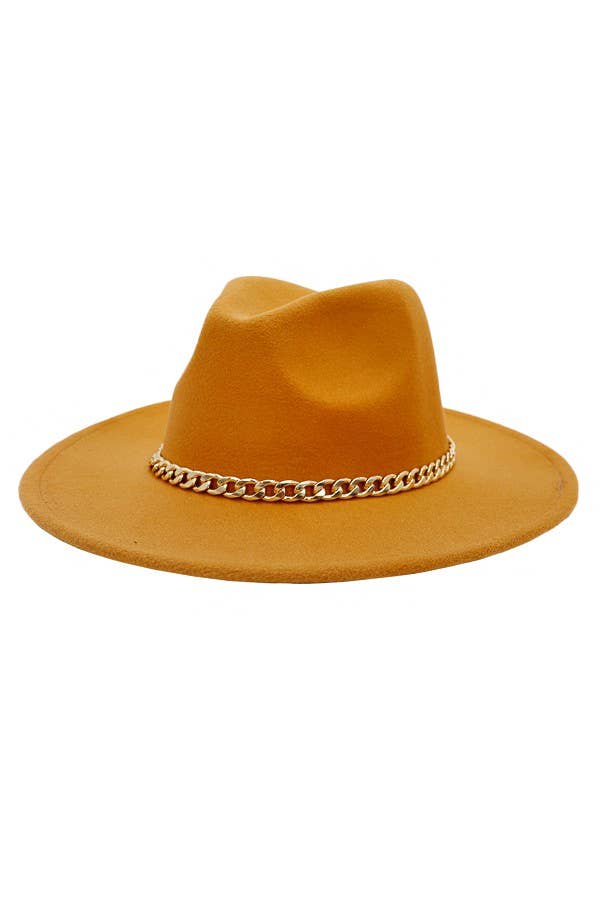 Boho Chic Gold Chain Rancher Felt Hat