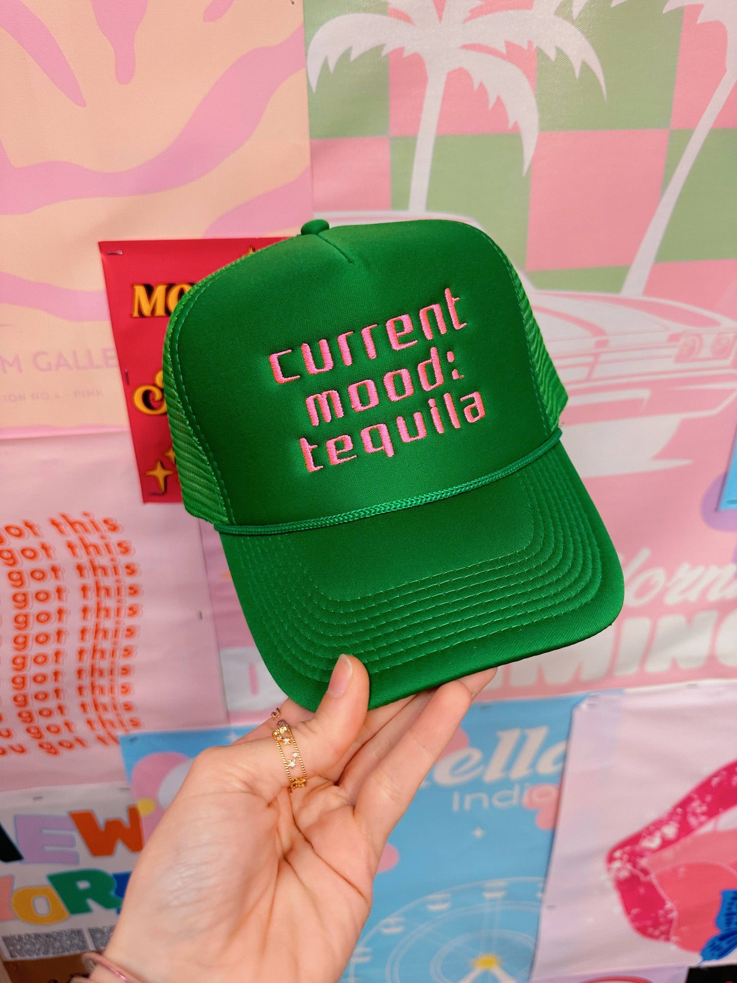 Current Mood: Tequila Trucker Hat- Green Hat