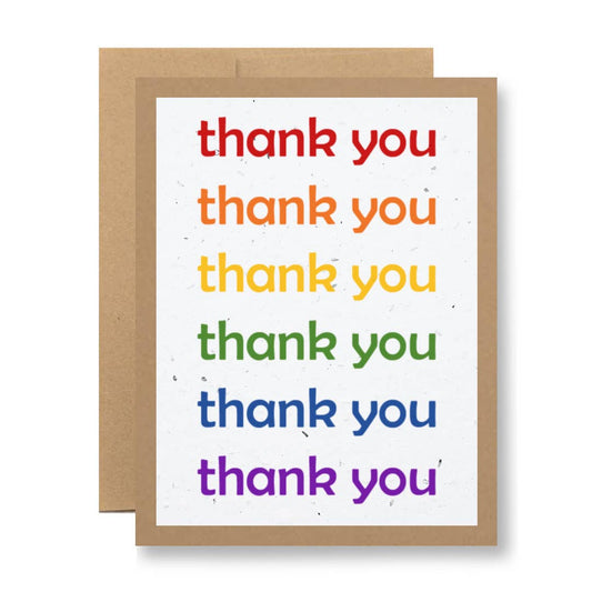 Plantable Seed Paper Greeting Card - {thank you rainbow}