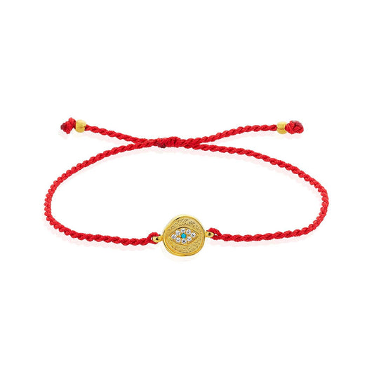 Red String Bracelet with Evil Eye Unisex Design