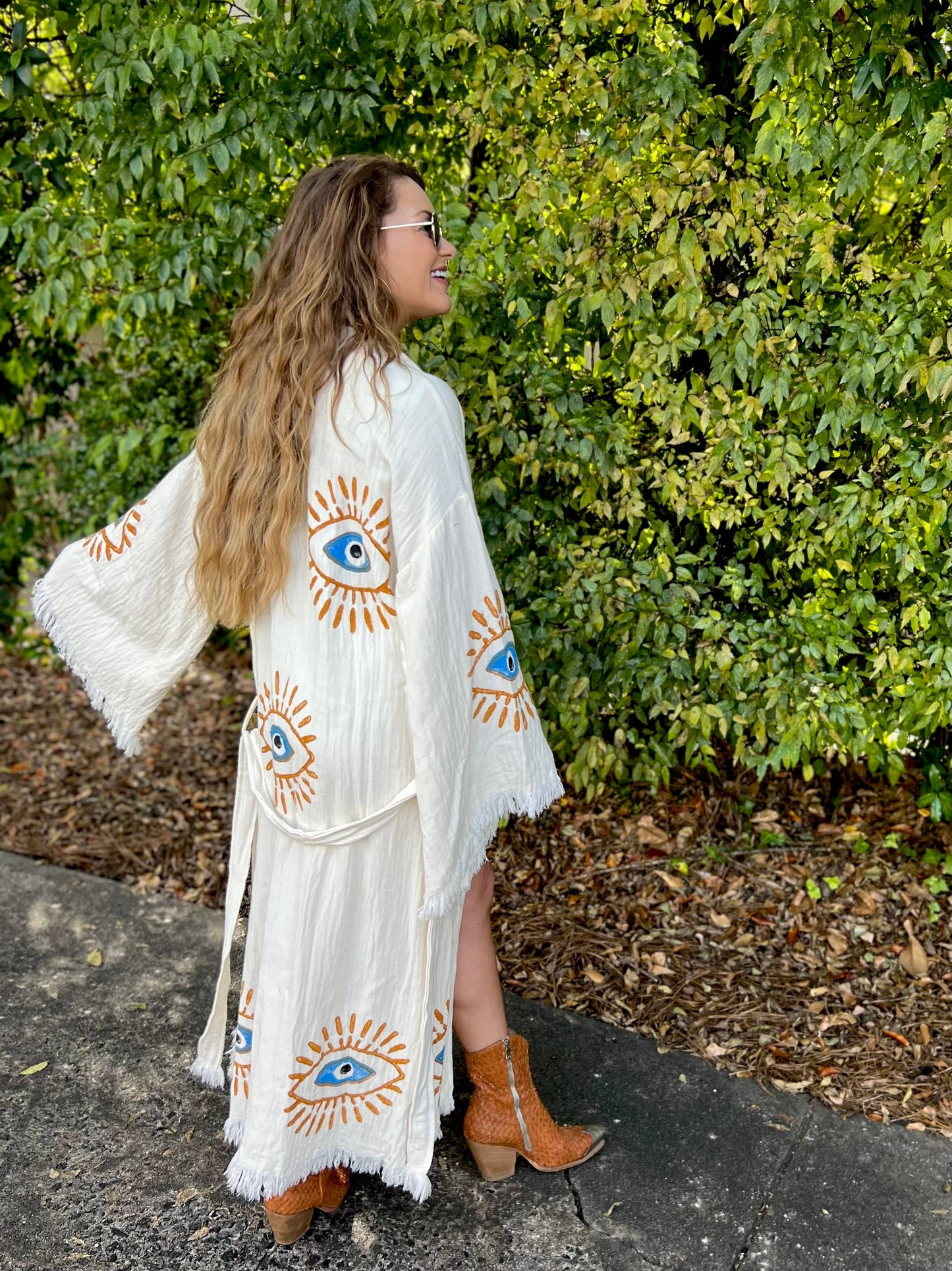 Turquoise + Gold Eye Kaftan