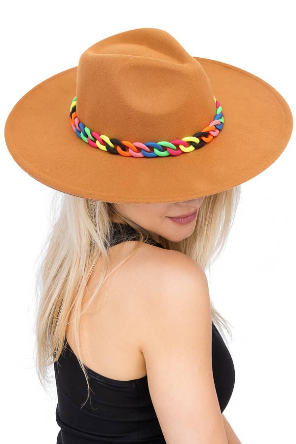 Rainbow Pride Cuban Link Chain Rancher Hat