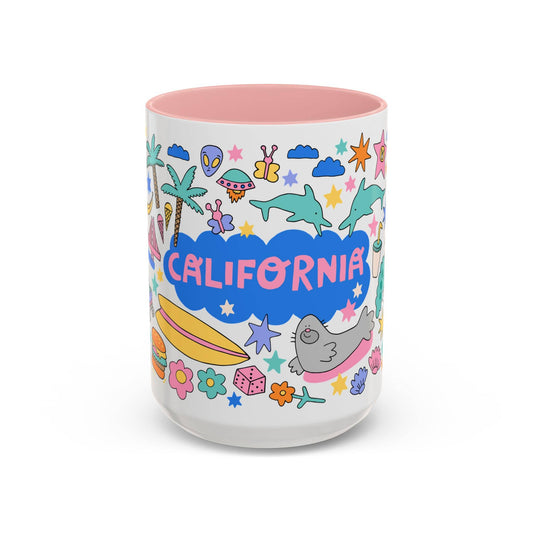 California Sunshine Coffee Mug (15oz, pink)