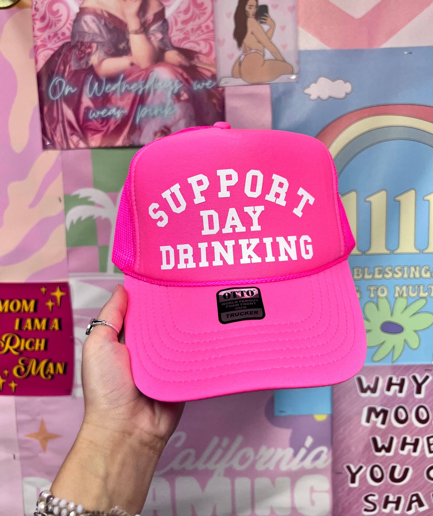 Support Day Drinking - Vinyl Trucker Hat 