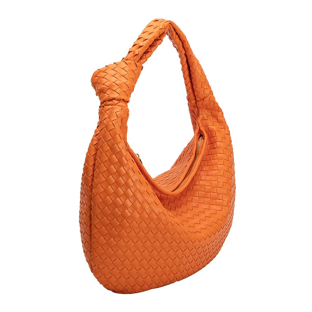 Brigitte Large Orange Recycled Vegan Shoulder Bag