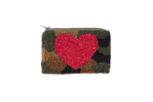 HEART CAMO COIN PURSE