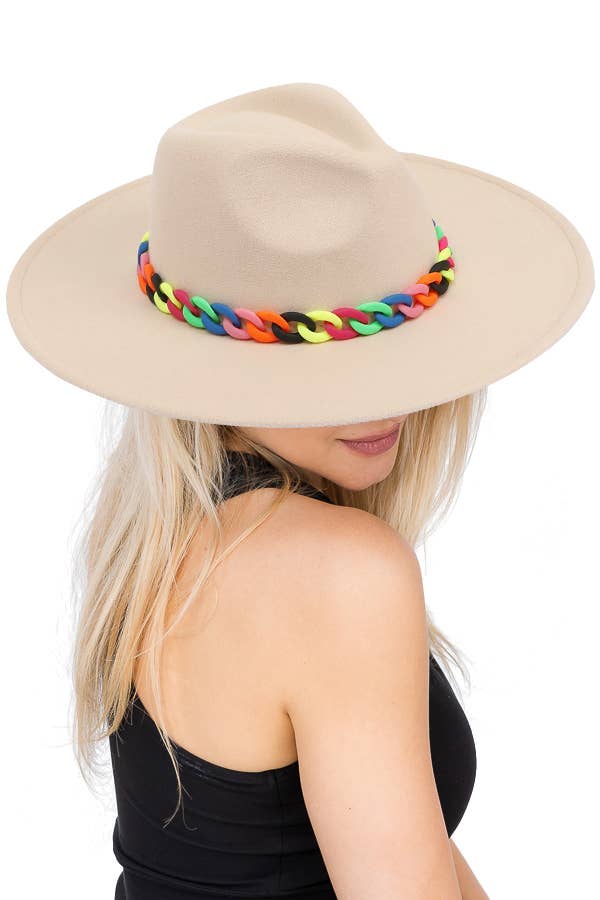 Rainbow Pride Cuban Link Chain Rancher Hat