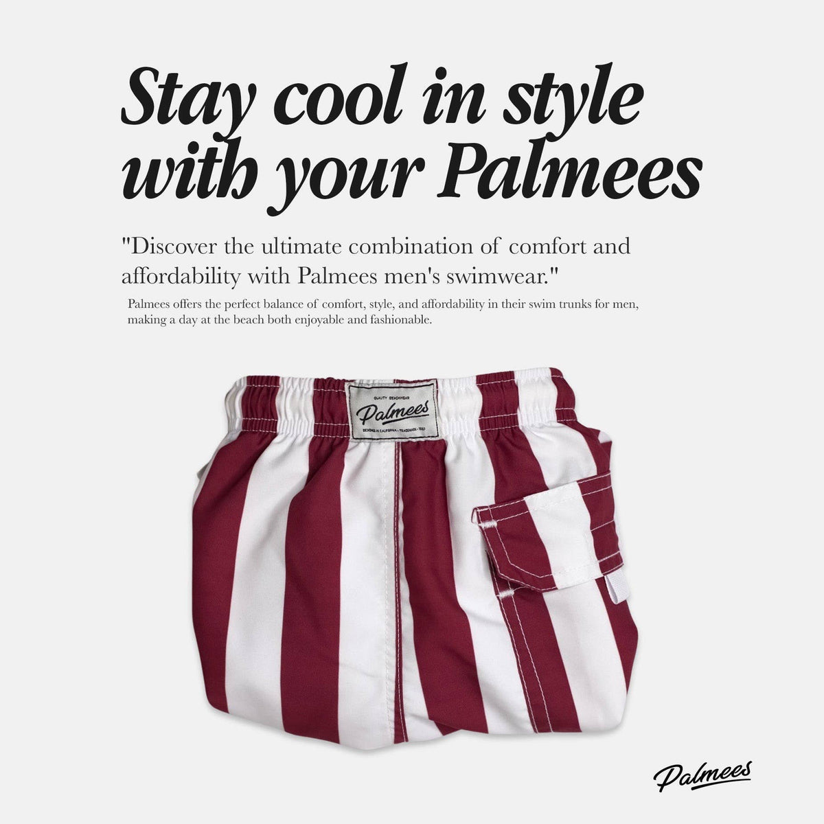 Red Stripes Swim Short: Red / L (32-33)