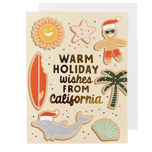 California Warm Holiday Wishes Sugar Cookies