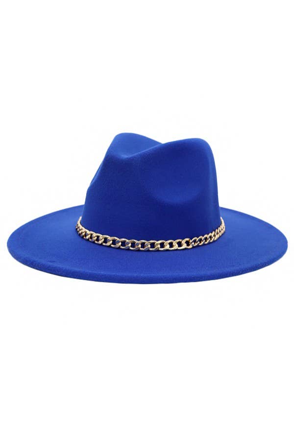 Boho Chic Gold Chain Rancher Felt Hat