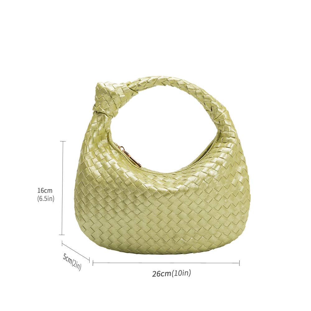 Drew Small Metallic Lime Recycled Vegan Top Handle Bag