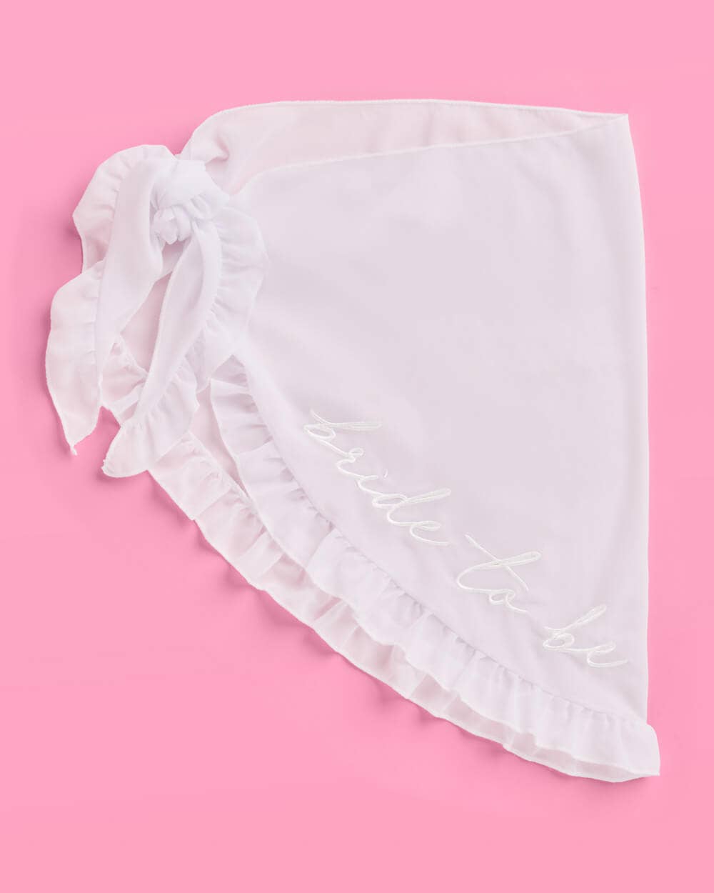 Bride to Be Sarong - white chiffon embroidered sarong, bride beach bachelorette