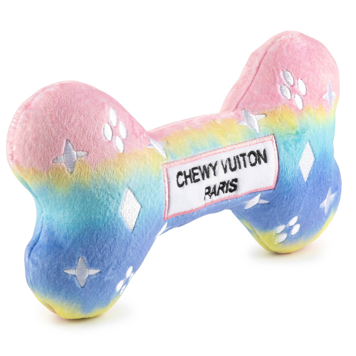 Pink Ombre Chewy Vuiton Bone Squeaker Dog Toy