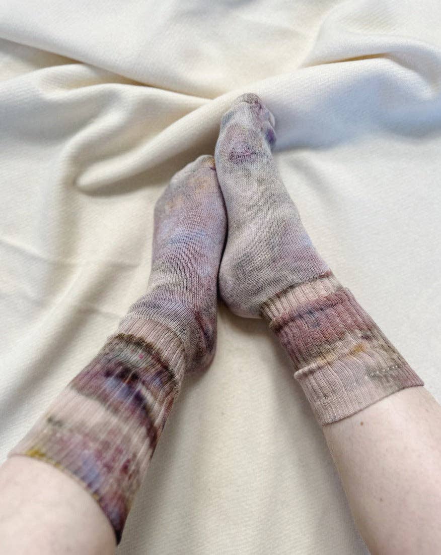 Hand Dyed Organic Cotton Crew Socks: Slate / Small (8-10),