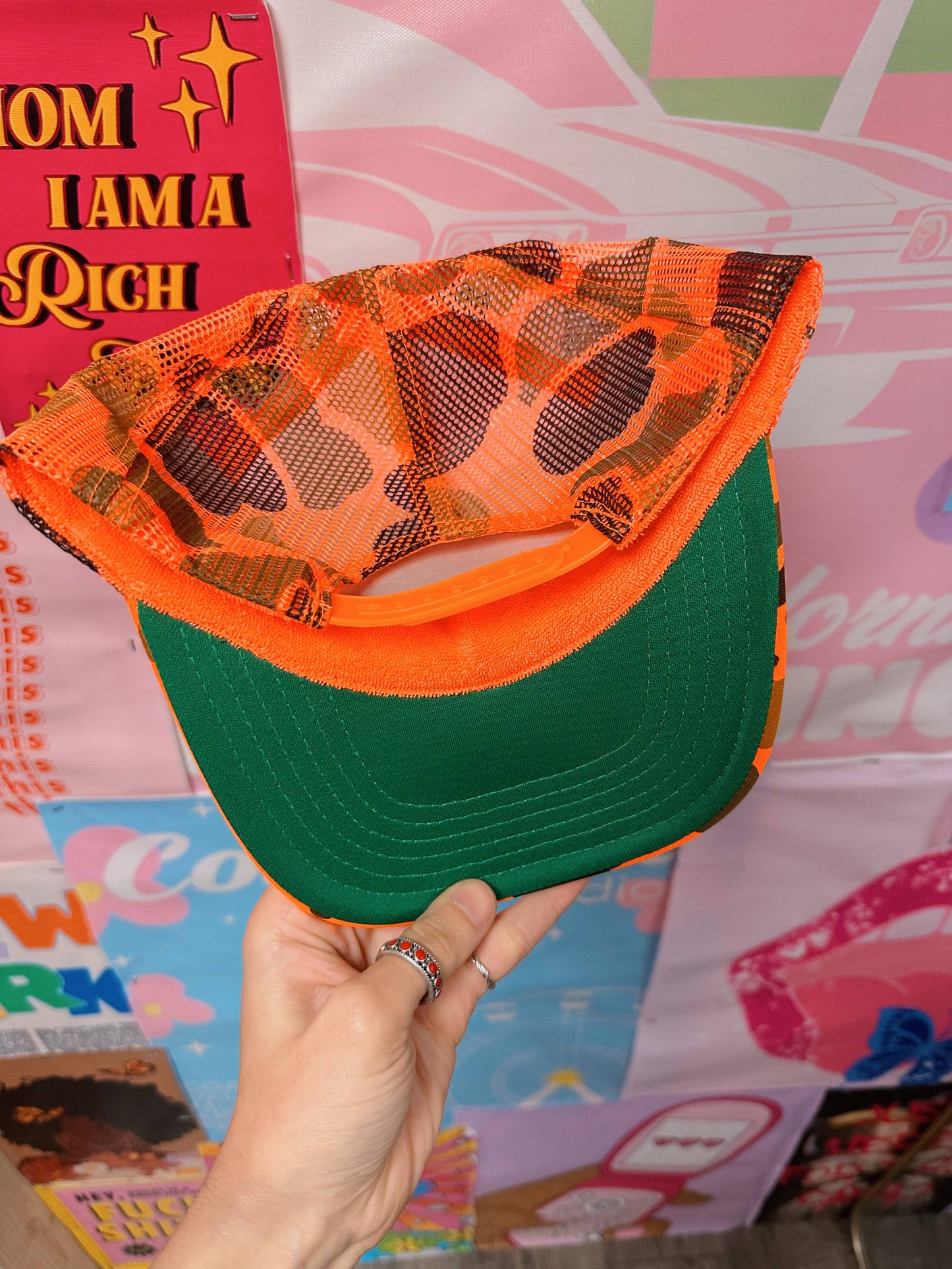 Orange Camo My Drinking Hat Embroidery Hat