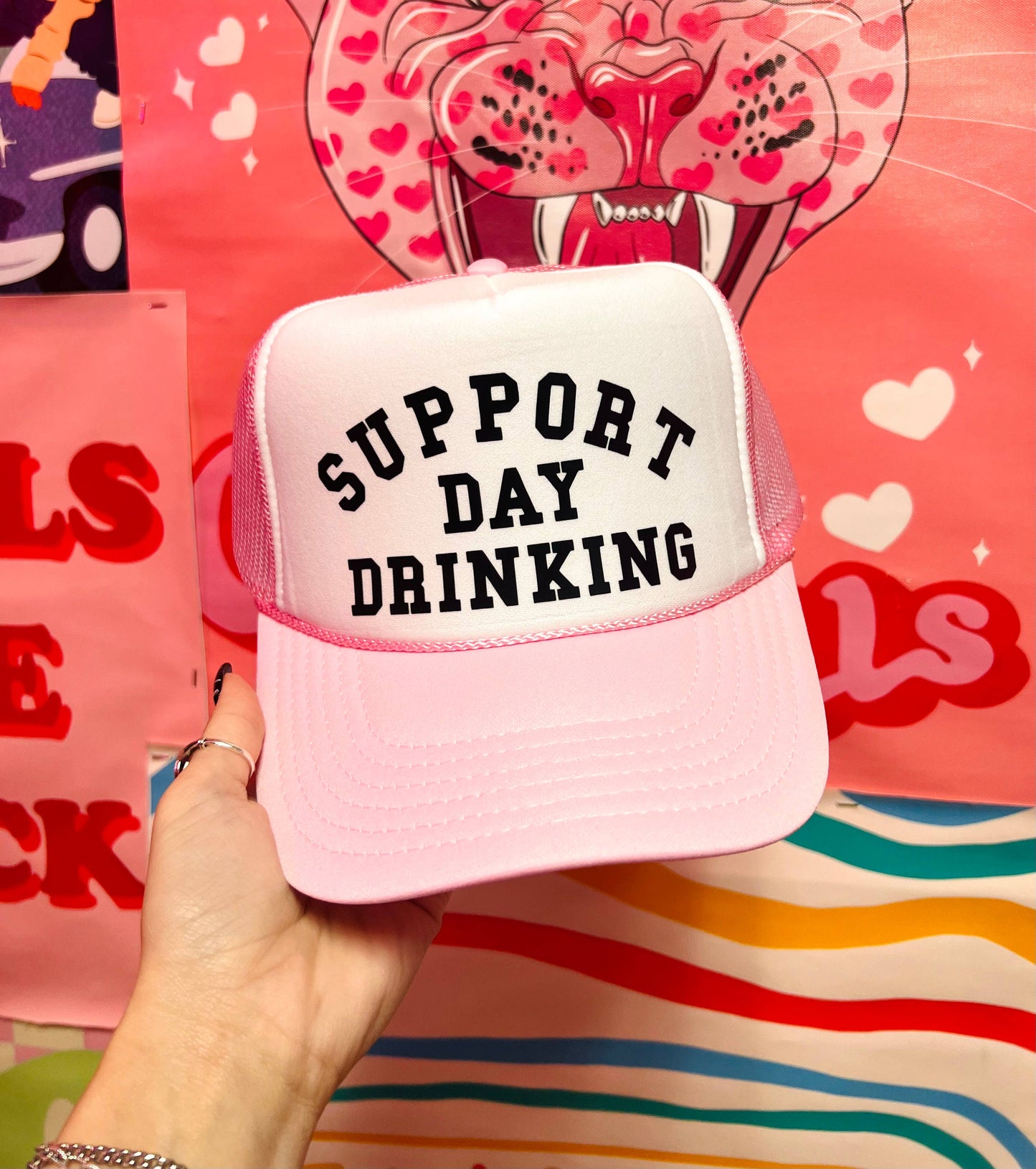 Support Day Drinking - Vinyl Trucker Hat 