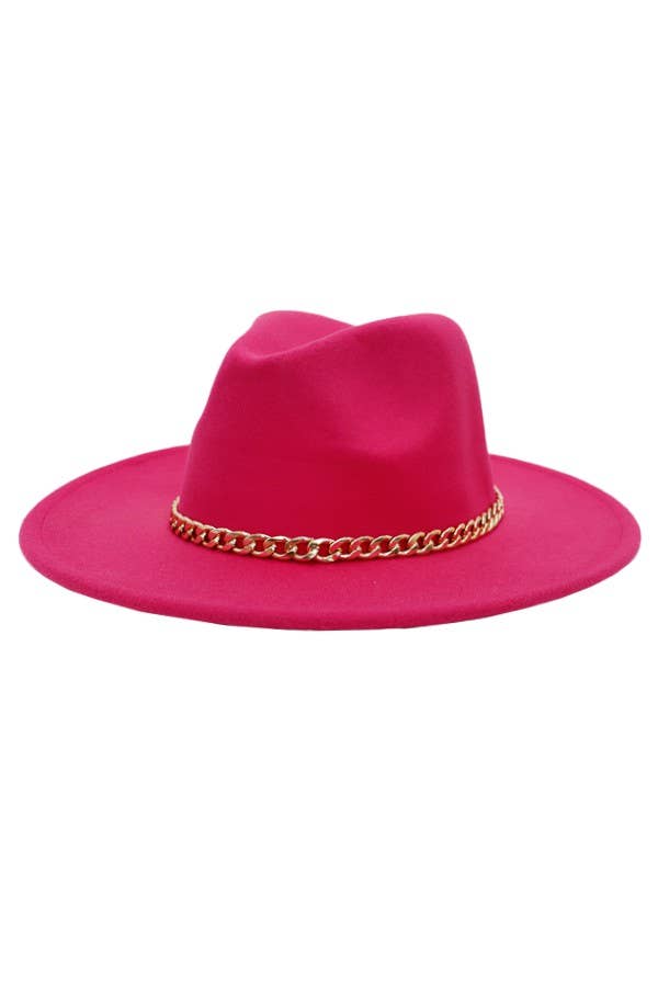 Boho Chic Gold Chain Rancher Felt Hat