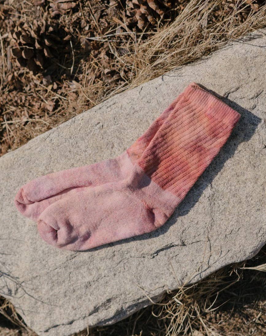 Hand Dyed Organic Cotton Crew Socks: Slate / Small (8-10),