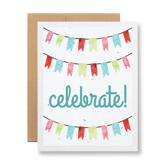Plantable Seed Paper Greeting Card - Celebrate!