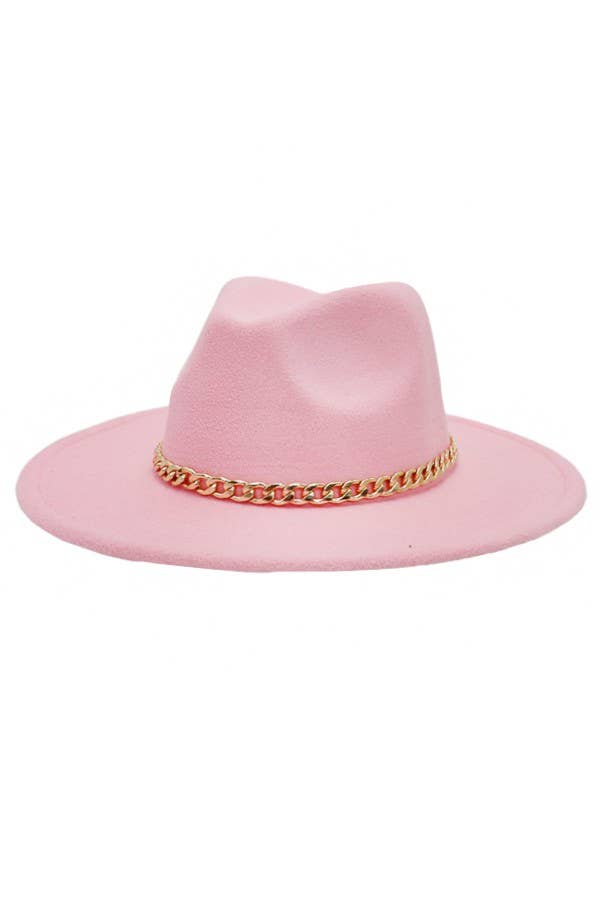 Boho Chic Gold Chain Rancher Felt Hat