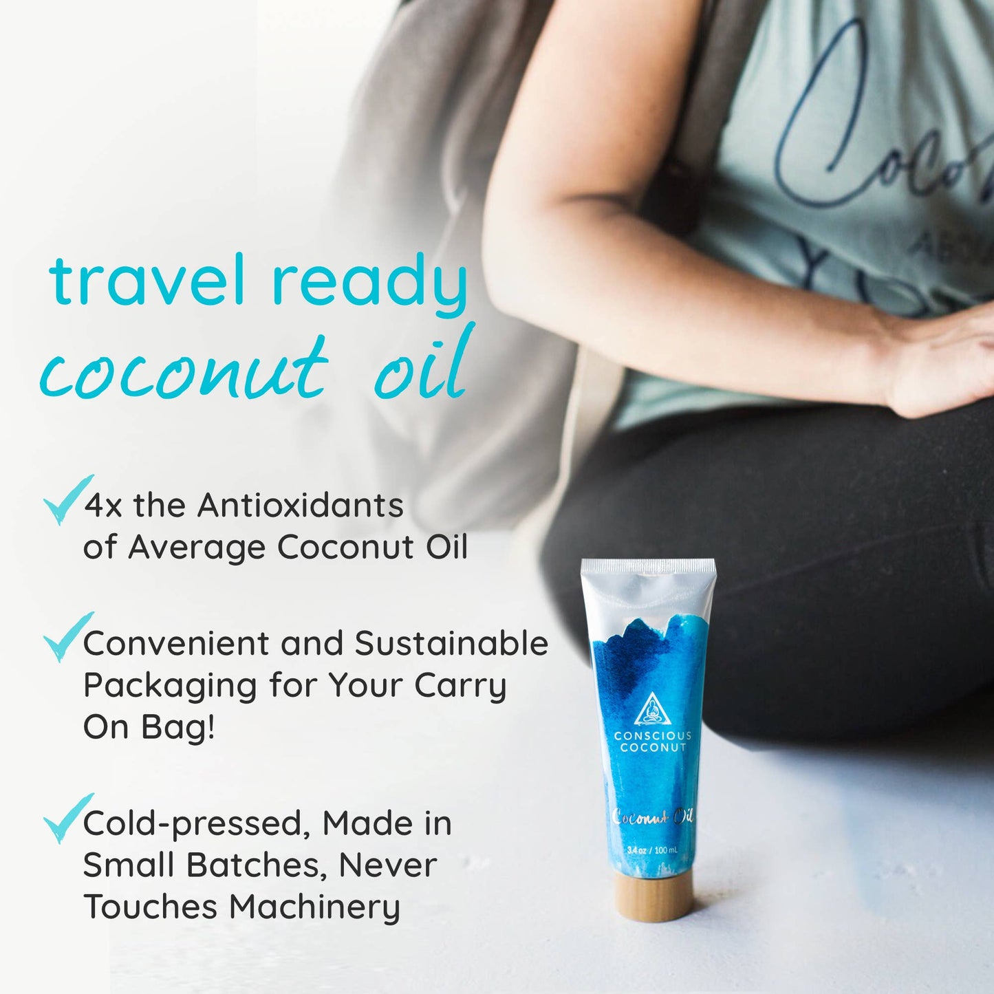 Coconut Oil 3.4 oz Travel-Ready Tube