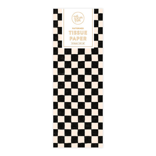 Black Checker Tissue Paper