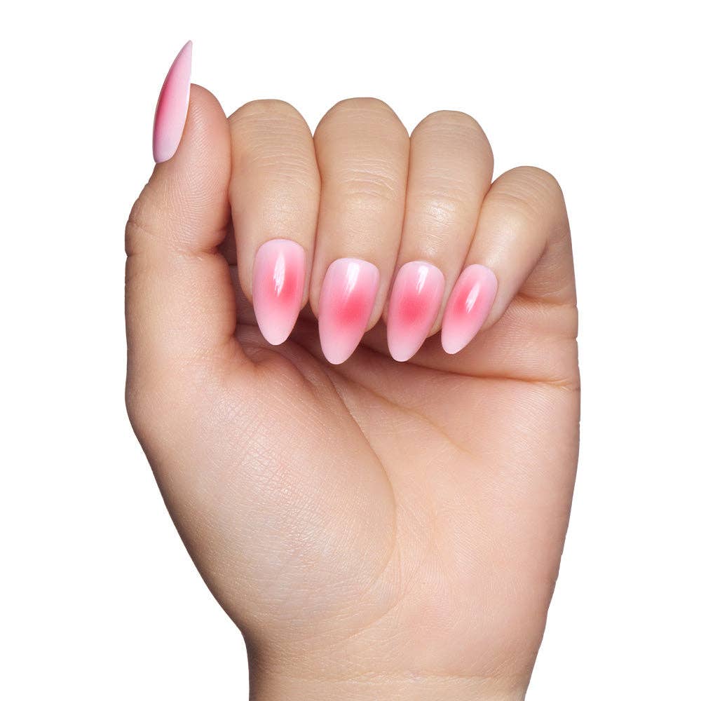 Blushing Aura Press-On Nails | Short Almond | Pink Hue