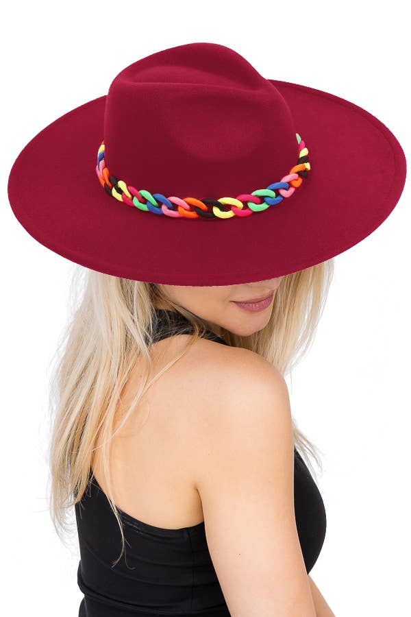 Rainbow Pride Cuban Link Chain Rancher Hat