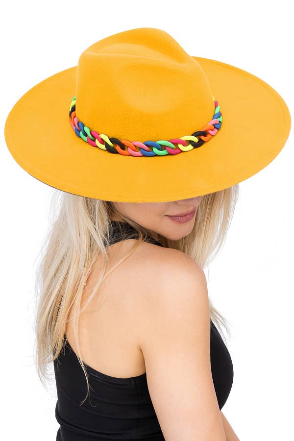 Rainbow Pride Cuban Link Chain Rancher Hat