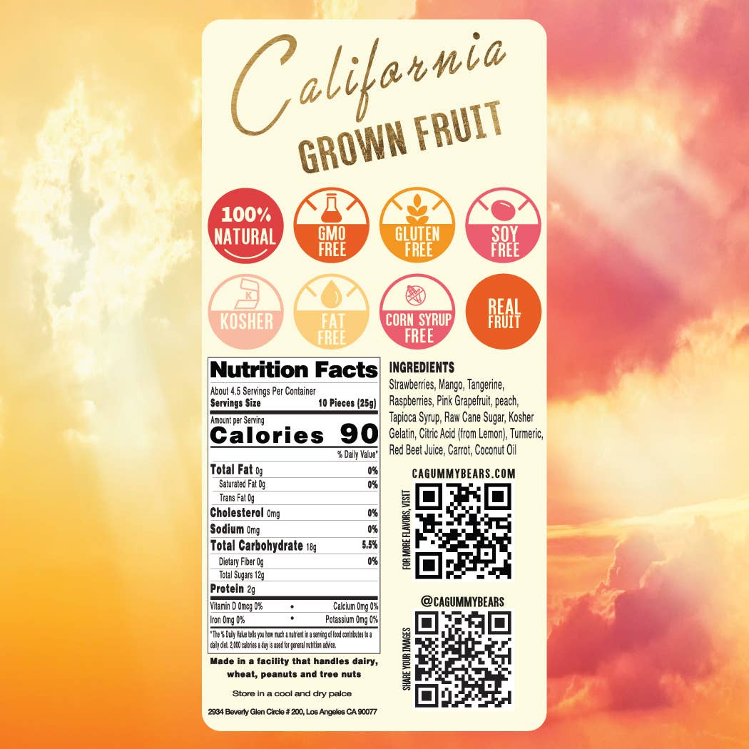 CALIFORNIA FRUIT MIX - Gummy Bears - Real Fruit