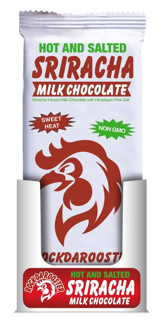 Hot and Salted Sriracha Milk Chocolate Bar, 2.5oz